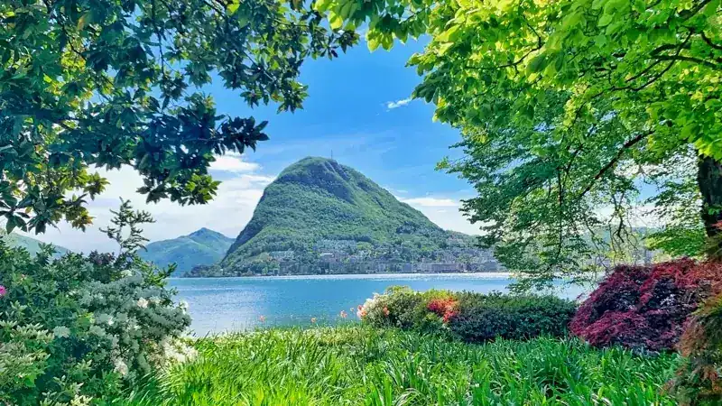 Lugano, the lake and Monte San Salvatore